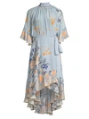 Camilla Women's Mother Silk Floral High-low Flounce Dress In Neutral