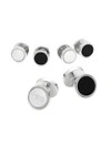David Donahue Men's Sterling Silver, Onyx & Mother-of Pearl 3-pair Cufflink Set