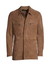 Corneliani Men's Suede Safari Jacket In Brown