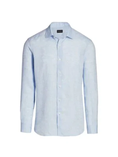 Ermenegildo Zegna Men's Cotton Dress Shirt In Light Blue
