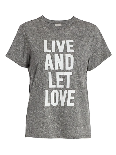 Cinq À Sept Live And Let Love T-shirt In Heather Grey White | ModeSens