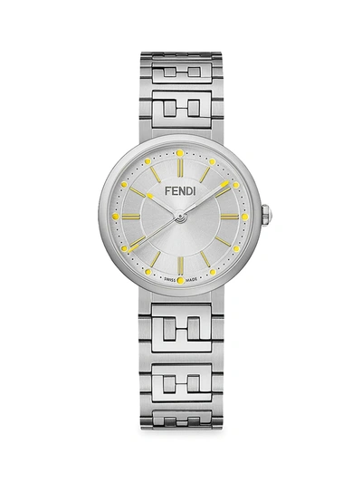 Fendi Timepieces Forever Fendi Sterling Silver Bracelet Watch In Silver Multi