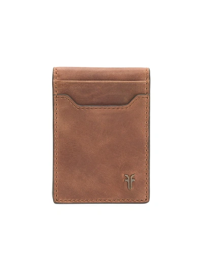 Frye Holden Leather Folded Card Case In Whiskey