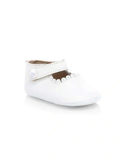 Elephantito Unisex Scalloped Edge Mary Jane - Baby In White