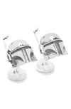 Cufflinks, Inc Star Wars 3d Boba Fett Cufflinks In Silver