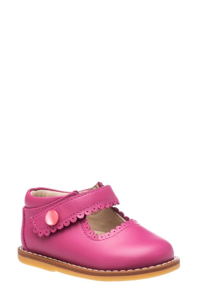 Elephantito Kids' Baby Girl's Scallop Leather Mary Jane Flats In Flamingo