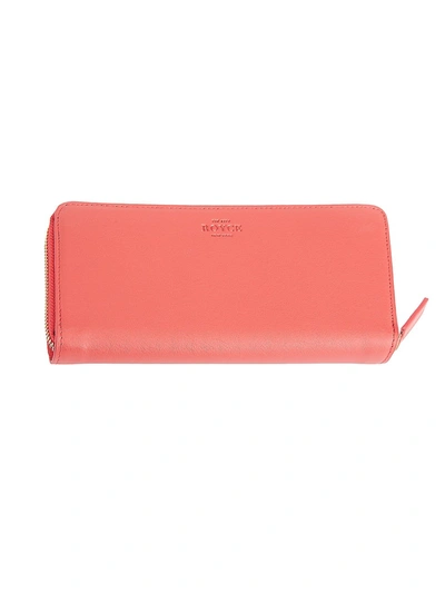 Royce New York Rfid-blocking Zip-around Leather Wallet In Red