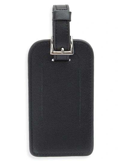 Royce New York Leather Luggage Tag In Black