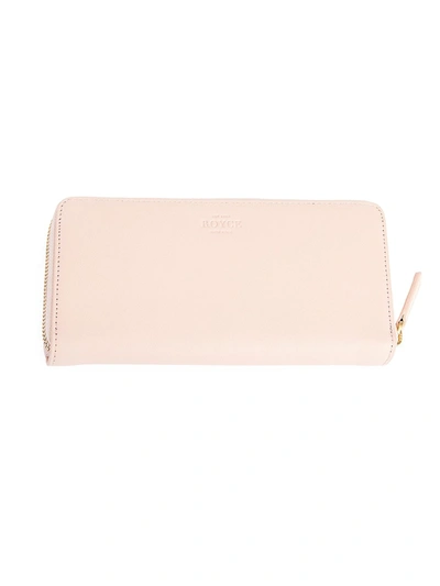 Royce New York Personalized Continental Rfid Leather Zip Wallet In Light Pink