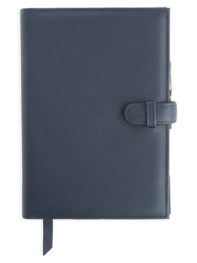 Royce New York Executive Leather Journal In Navy Blue