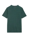 Theory Essential Standard-fit Flex Linen T-shirt In Dark Canopy