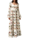 Agua By Agua Bendita Women's Curuba Long-sleeve Floral Maxi Dress In White Fruit