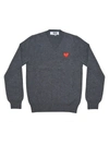 Comme Des Garçons Play Double Heart Play V-neck Sweater In Grey