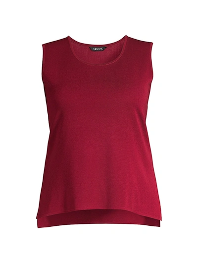 Misook, Plus Size Women's Classic Knit Tank In Rapture Red