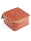 Royce New York Croc-embossed Leather Jewelry Case In Brown