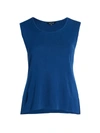Misook, Plus Size Women's Scoopneck Classic Knit Tank Top In Palace Blue