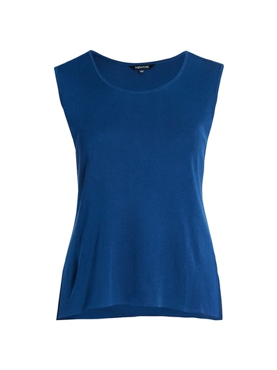 Misook, Plus Size Women's Scoopneck Classic Knit Tank Top In Palace Blue