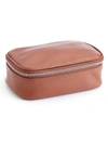 Royce New York Leather Tech Accessory Travel Storage Case In Tan