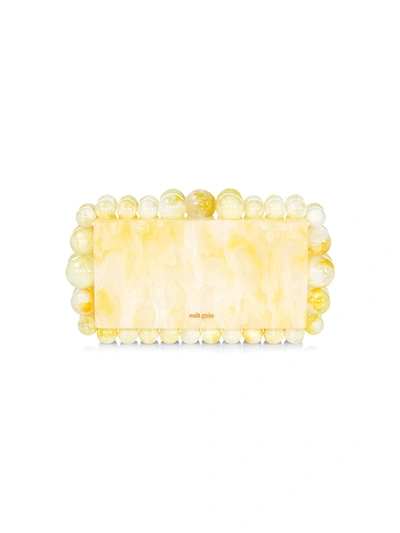 Cult Gaia Eos Bauble Acrylic Box Clutch In Yellow Quartz