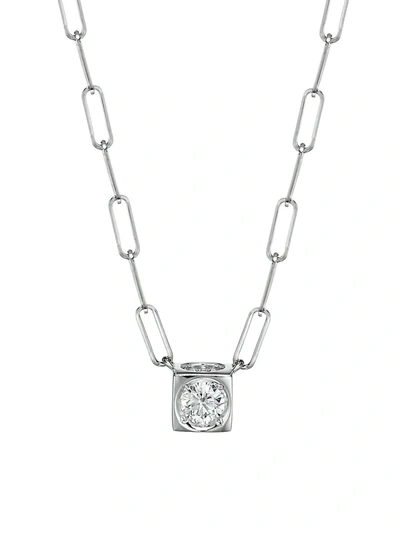 Dinh Van Women's Le Cube Diamant 18k White Gold & Diamond Pendant Necklace