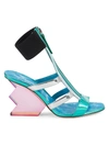 Nicholas Kirkwood Women's Aurora Ankle-cuff Metallic Pvc Sandals