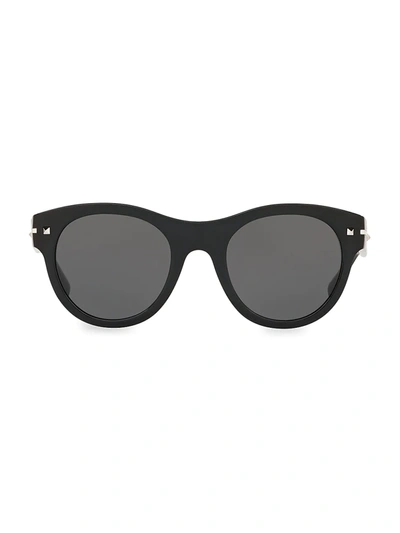 Valentino Legacy 51mm Studded Pantos Sunglasses In Black