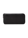 Grace Crocodile Leather Continental Wallet In Black