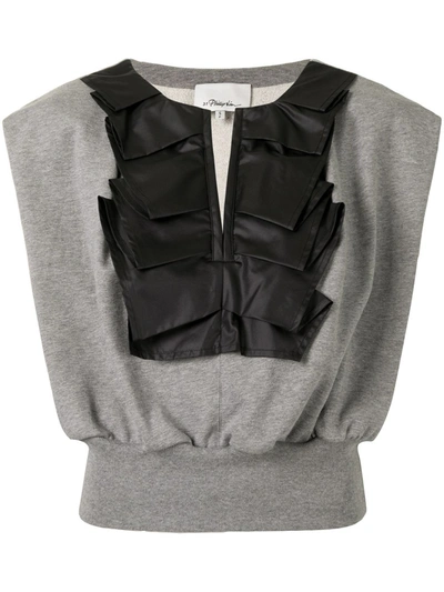 3.1 Phillip Lim / フィリップ リム Ruffled Terry Cotton Top In Grey
