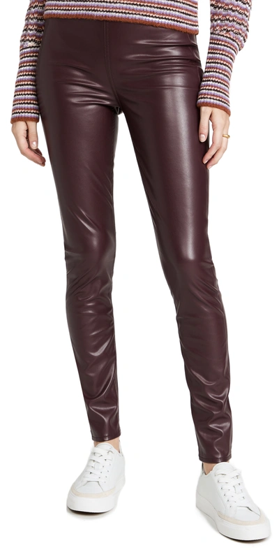 Rag & Bone Nina High Waist Pull On Faux Leather Skinny Pants In Dark Brown
