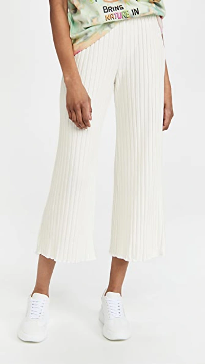 Simon Miller Alder Wide Rib Crop Pull-on Trousers In White