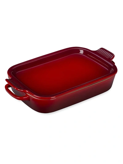 Le Creuset Stoneware Rectangular Dish & Platter Lid In Cherry