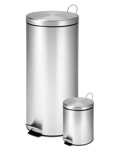 Honey-can-do 30l & 3l Stainless Steel Step Can Combo
