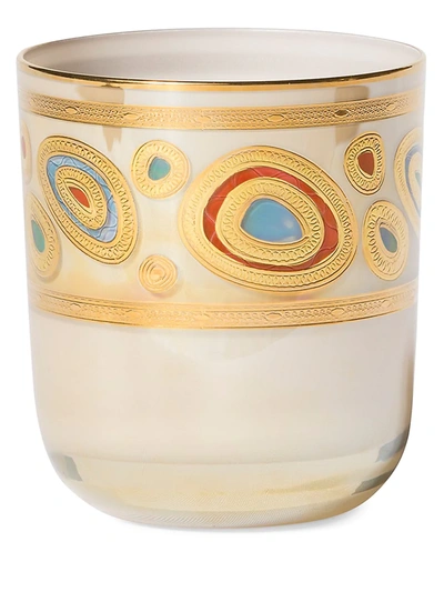 Vietri Regalia Double Old Fashioned Glass In Cream