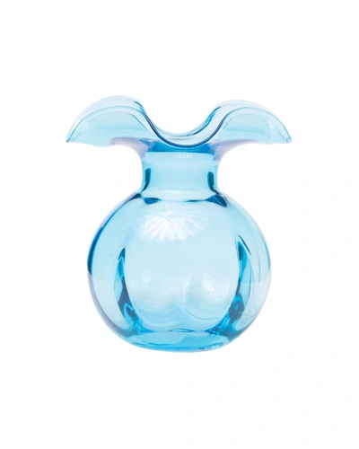Vietri Hibiscus Glass Clear Bud Vase In Blue