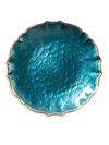 Vietri Pastel Glass Salad Plate, Teal In Turquoise