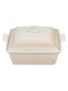 Le Creuset Heritage Stoneware Covered Square Casserole In Meringue