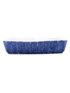 Vietri Viva Santorini 13.75" X 9.25" Stripe Rectangular Ceramic Baker In Blue