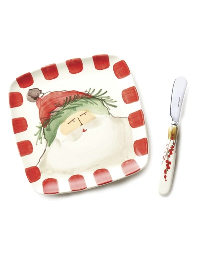 Vietri Two-piece Old St. Nick Plate & Spreader Set