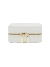 Wolf Maria Square Quilted Leather Zip Jewelry Case In White