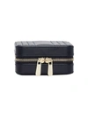 Wolf Maria Square Quilted Leather Zip Jewelry Case In Navy