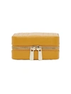 Wolf Maria Square Quilted Leather Zip Jewelry Case In Mustard