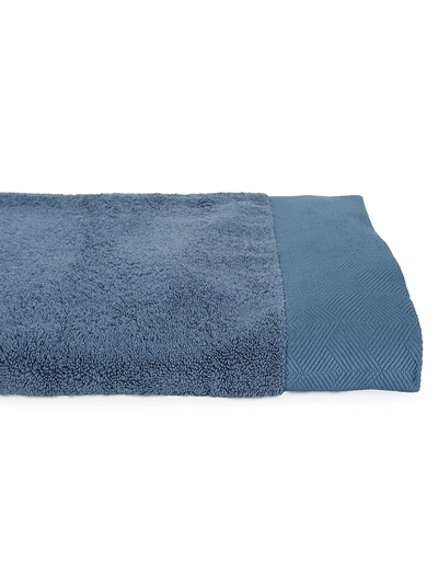 Frette Diamond Border Egyptian Cotton Hand Towel In Midnight Blue