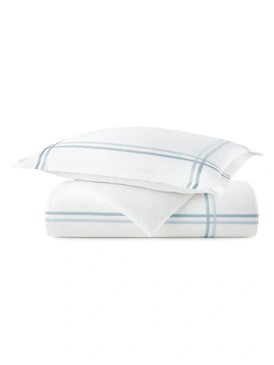 Peacock Alley Duo Parallel Stripe Duvet In Blue