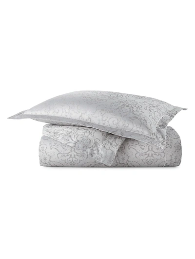 Peacock Alley Bella Metallic Jacquard Duvet In Pewter