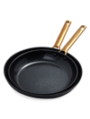 Greenpan Reserve 2-piece 10-inch & 12-inch Nonstick Ceramic & Stainless Steel Fry Pan Set In Black