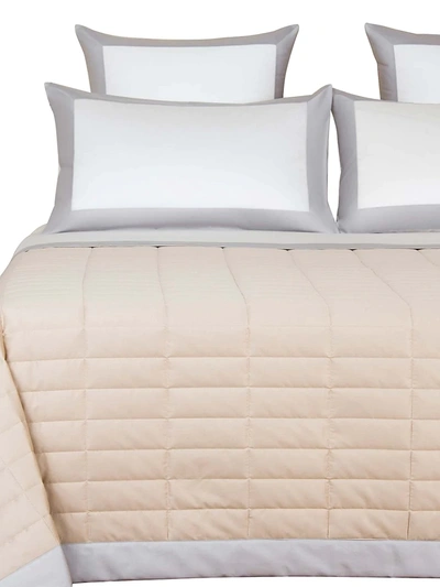 Frette Rectangular 300 Thread Count Cotton Sateen Quilt In Savage Beige