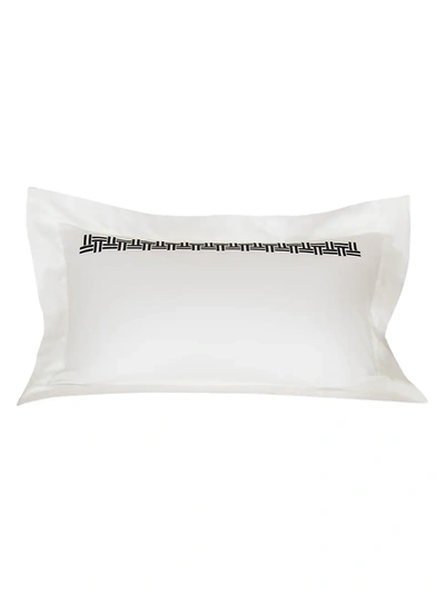 Frette Basketweave Embroidery 295 Thread Count Sham In Milk Black