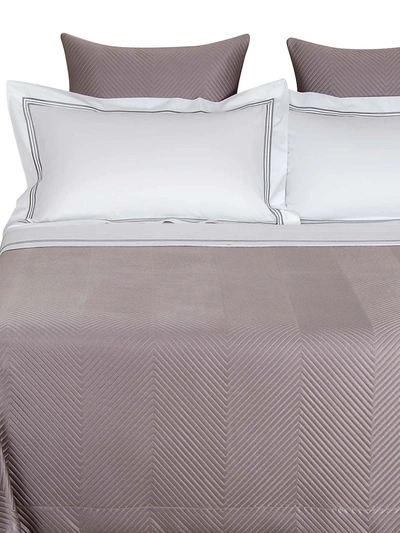 Frette Lux Herringbone King Coverlet In Slate Grey