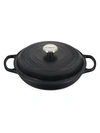 Le Creuset Signature Braiser With Ss Knob In Licorice
