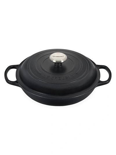 Le Creuset Signature Braiser With Ss Knob In Licorice